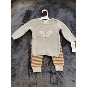 Carter's Baby Boy Fox 2-Piece Knit Outfit, 6M K35 *